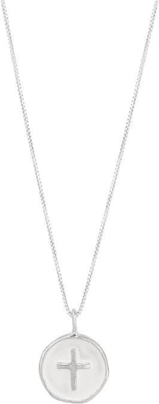 Silpada Life in Color Sterling Silver White Enamel Cross Necklace 16-18 BNIB